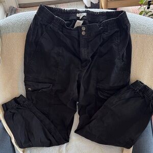Garage womens black Cargo  parachute Pants size G/L (fit a 30” waist) large